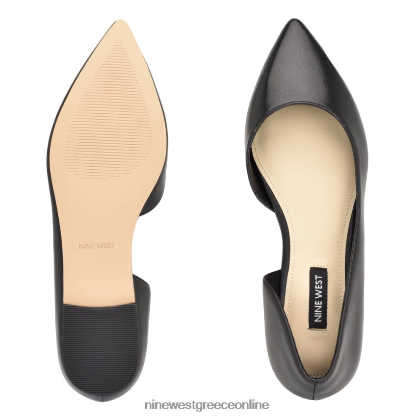 Nine West blaha d'orsay διαμερίσματα μαύρο δέρμα 48BFPH2267