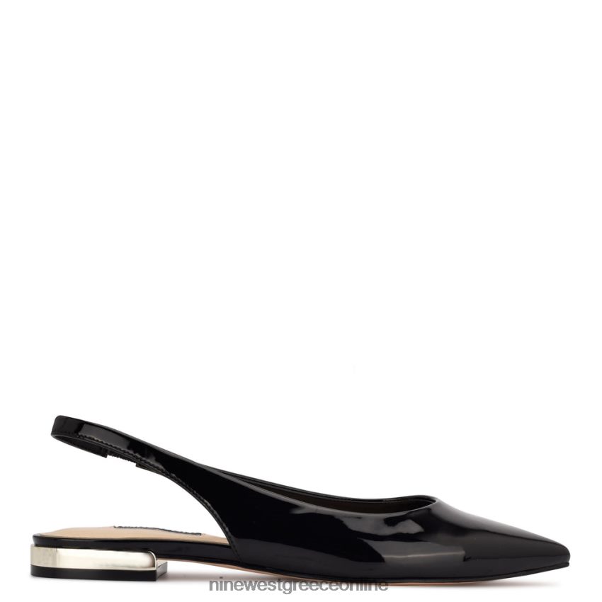 Nine West Μυτερά ίσια δάχτυλα με slingback lucee μαύρη πατέντα 48BFPH1112 - Κάντε κλικ στην εικόνα για κλείσιμο