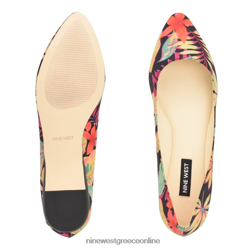 Nine West Speckup αμυγδαλωτά δάχτυλα μαύρο multi tropical floral 48BFPH2096