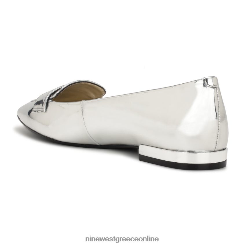 Nine West loafers με μυτερά μύτη λαλίν ασημί καθρέφτης μεταλλικός 48BFPH2099