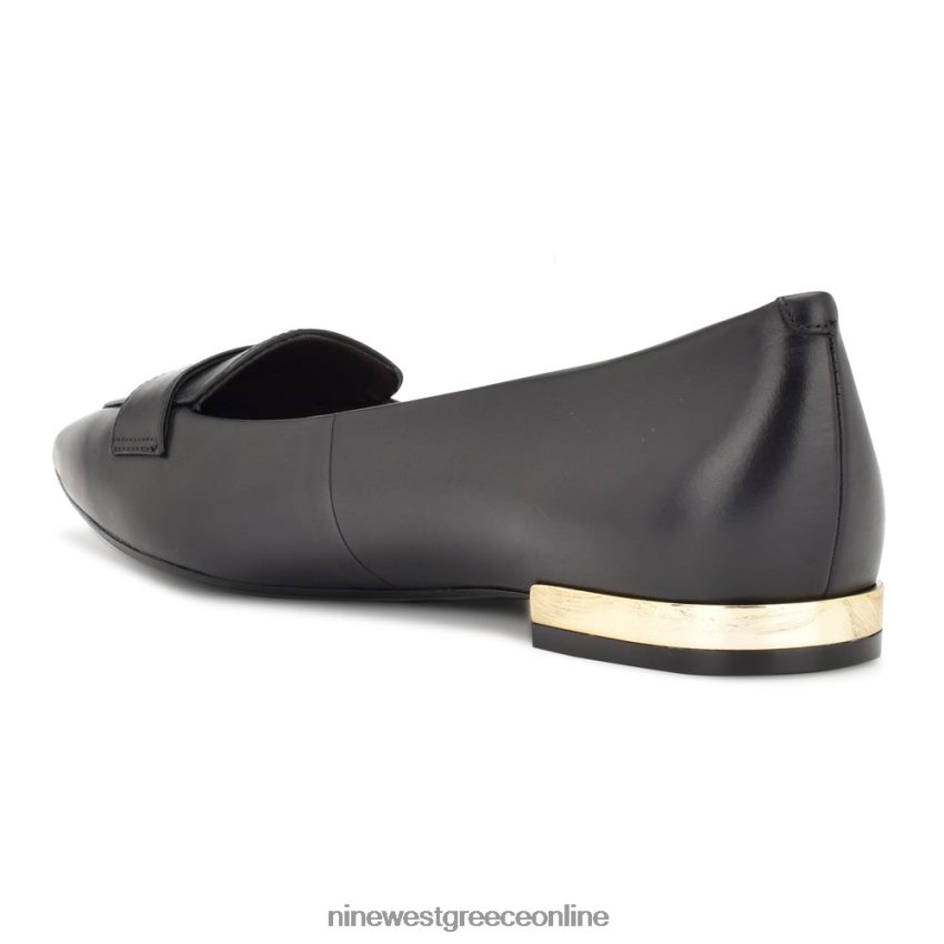 Nine West loafers με μυτερά μύτη λαλίν μαύρο δέρμα 48BFPH2101