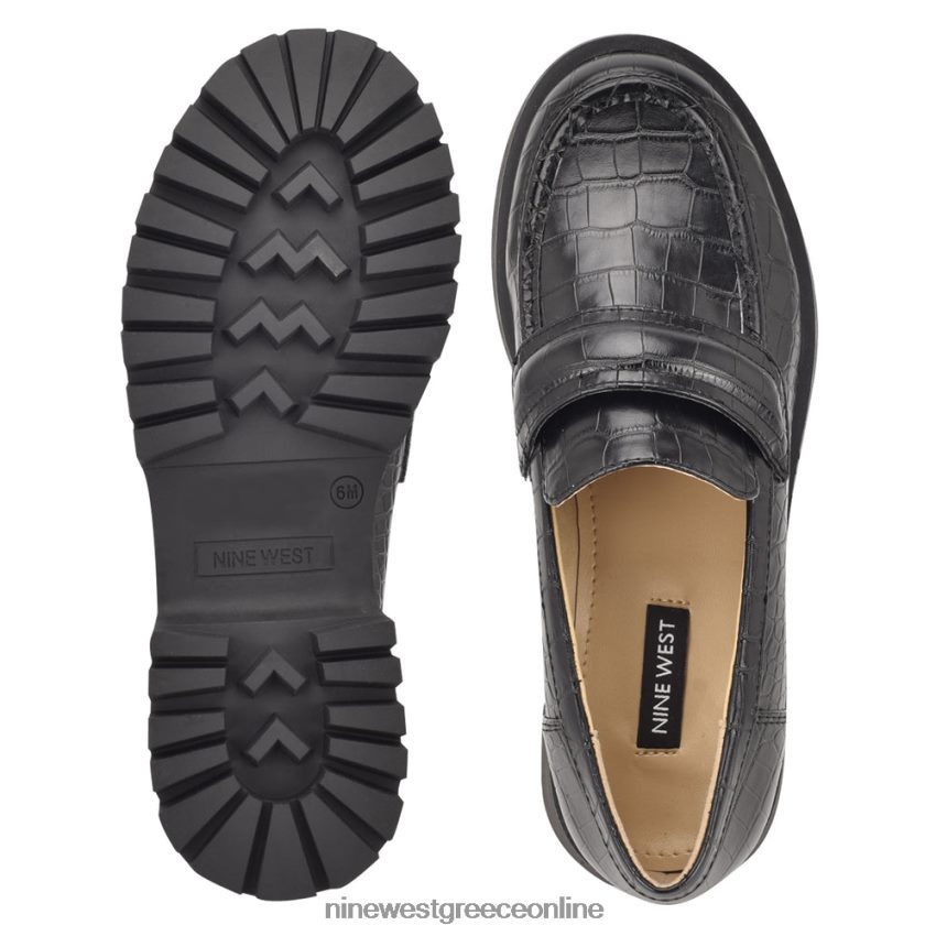 Nine West loafers σόλας garren μαύρο ανάγλυφο κρόκο 48BFPH2328