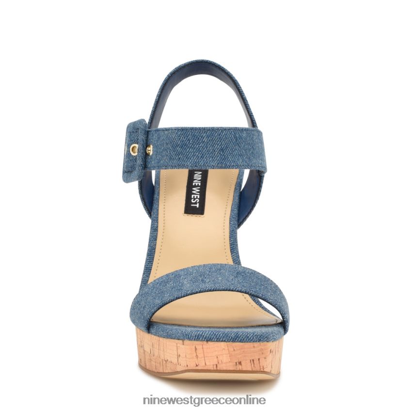 Nine West γήπεδα σφήνα σανδάλια μπλε τζιν 48BFPH765