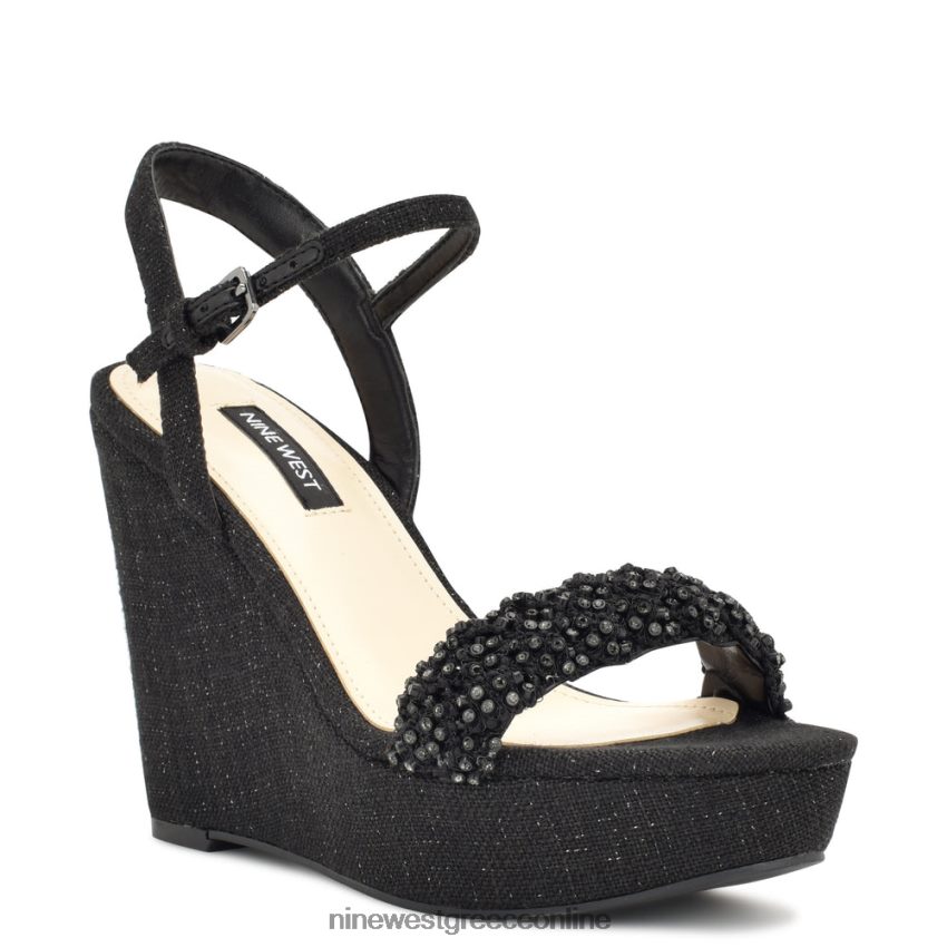 Nine West σανδάλια halora wedge μαύρος 48BFPH758