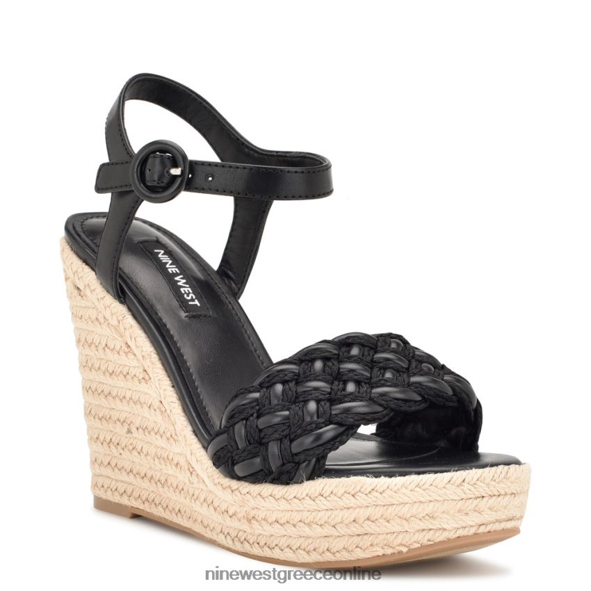 Nine West σανδάλια hosana espadrille wedge μαύρος 48BFPH746