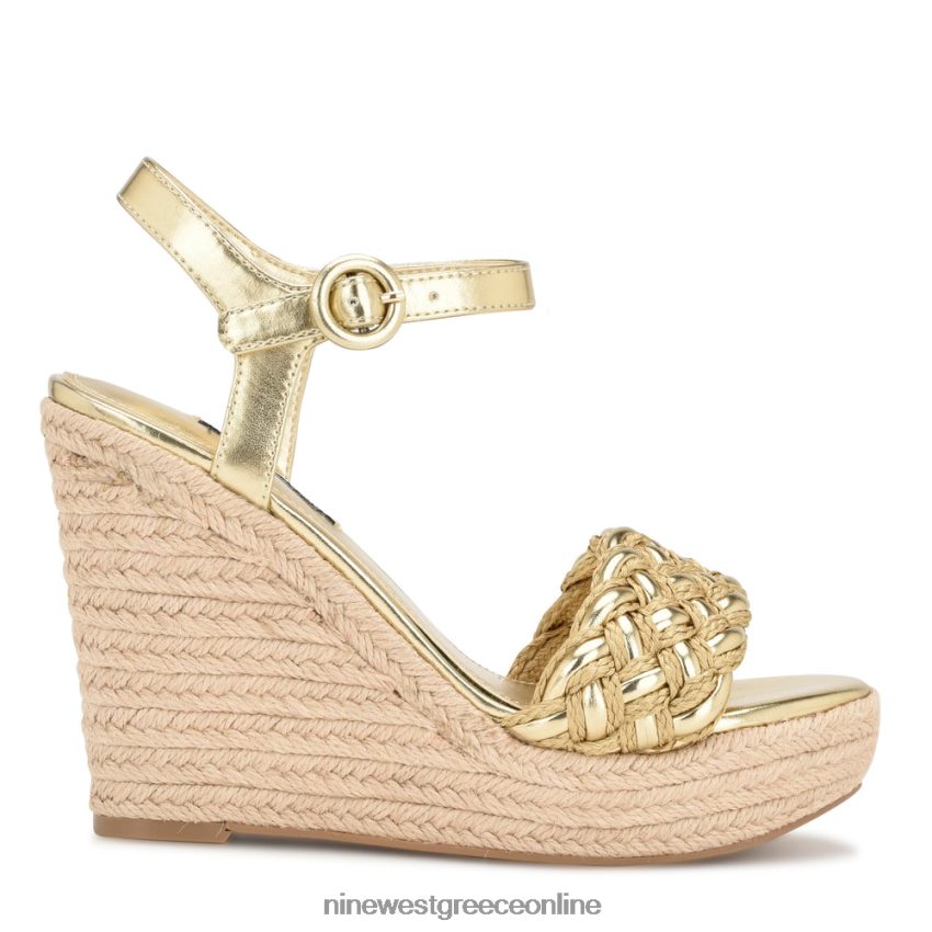 Nine West σανδάλια hosana espadrille wedge πλατίνο 48BFPH748