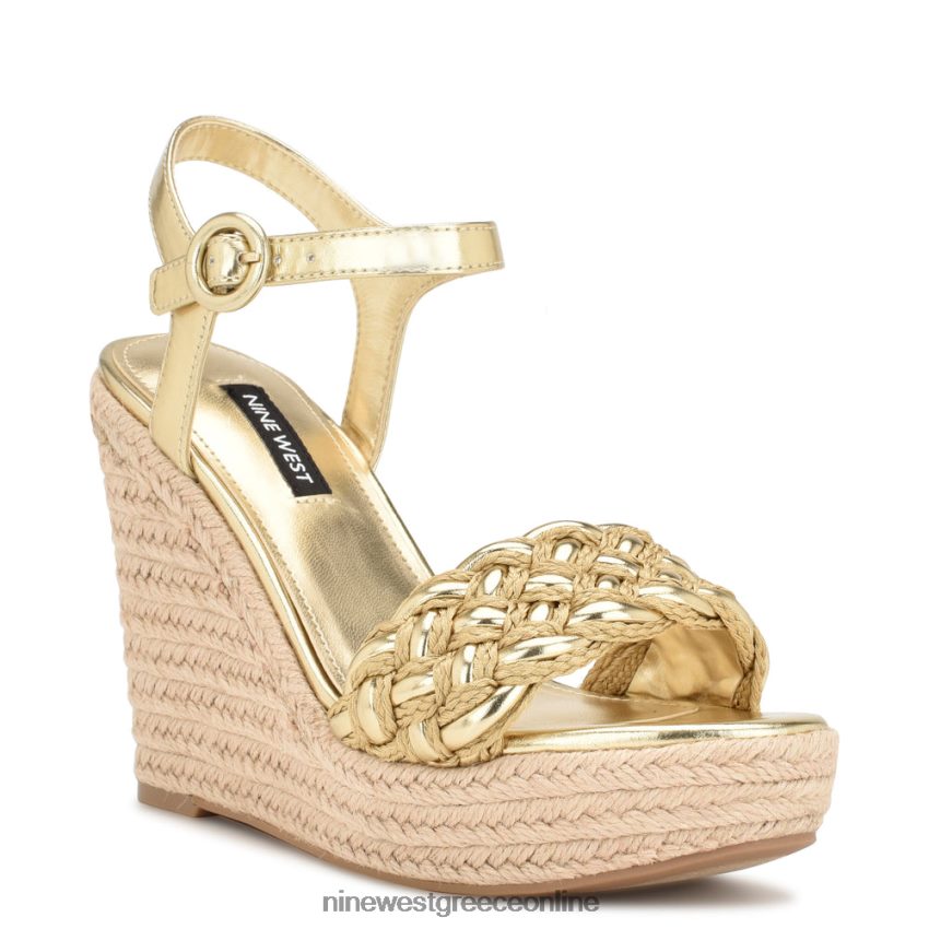 Nine West σανδάλια hosana espadrille wedge πλατίνο 48BFPH748