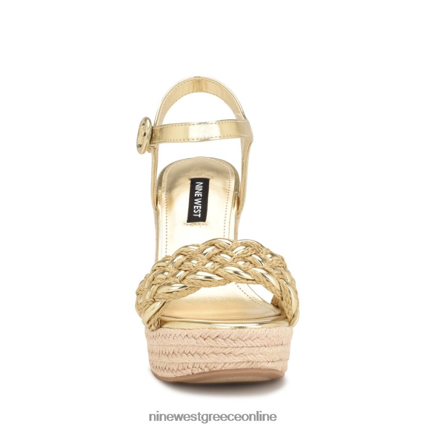 Nine West σανδάλια hosana espadrille wedge πλατίνο 48BFPH748