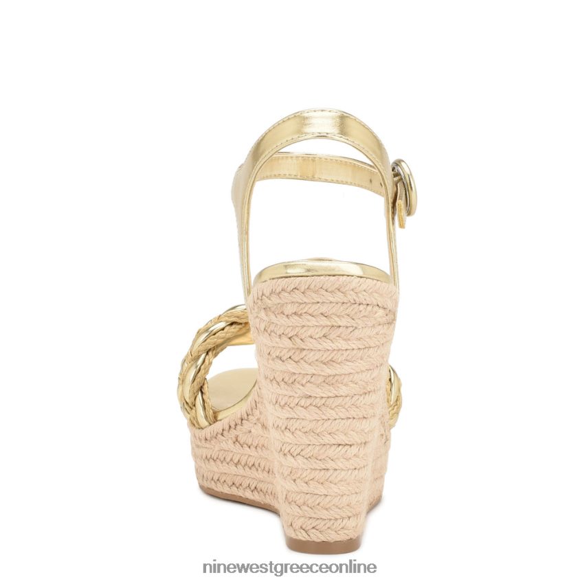 Nine West σανδάλια hosana espadrille wedge πλατίνο 48BFPH748