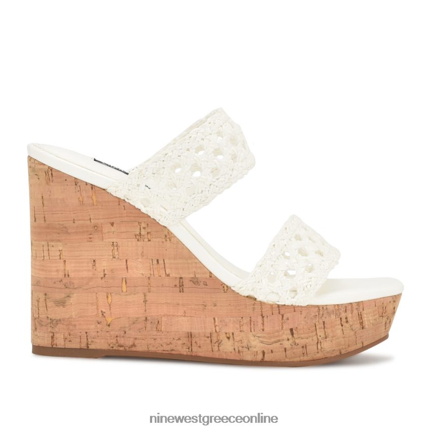 Nine West πέδιλα kalani wedge άσπρο 48BFPH741