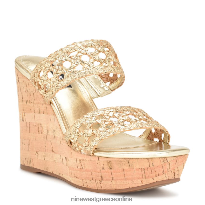 Nine West πέδιλα kalani wedge πλατίνο 48BFPH742