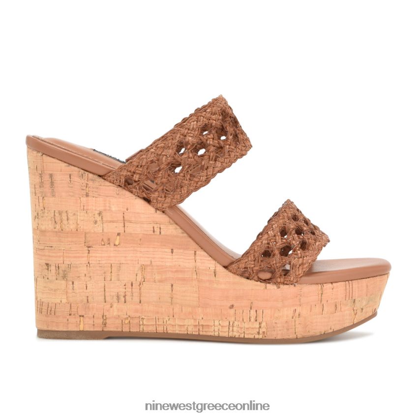 Nine West πέδιλα kalani wedge σκούρο φυσικό 48BFPH743