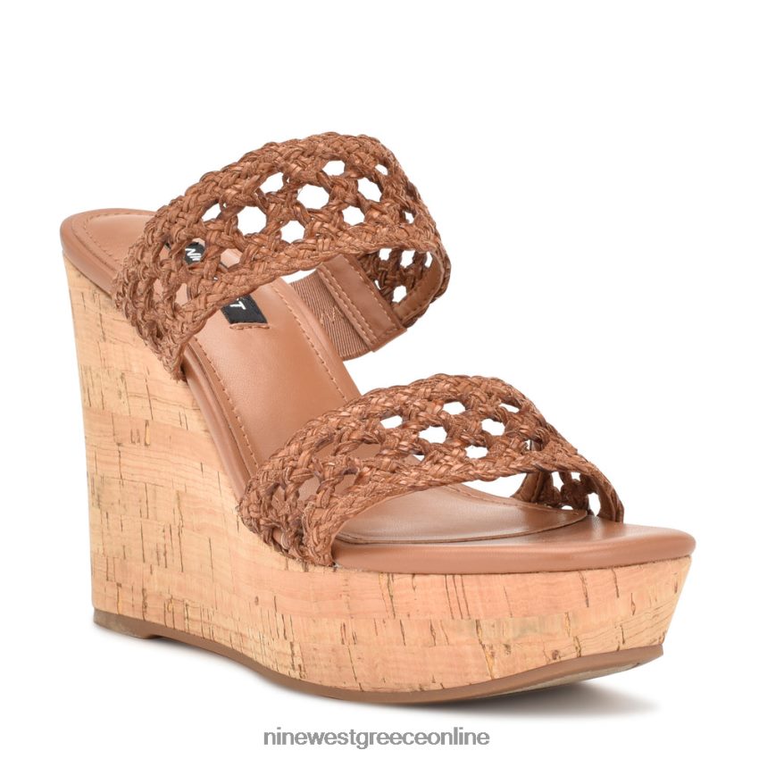 Nine West πέδιλα kalani wedge σκούρο φυσικό 48BFPH743