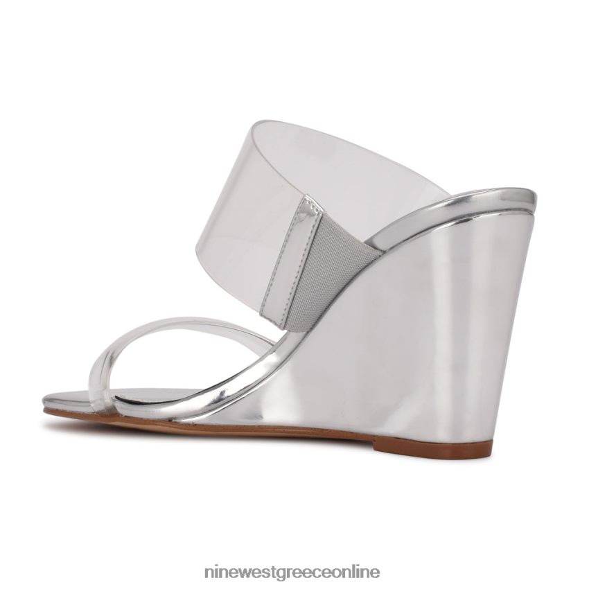 Nine West σανδάλια nats wedge διαυγές/ασημί 48BFPH1912