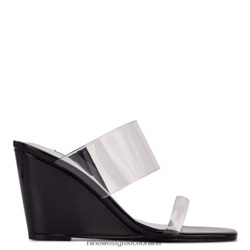 Nine West σανδάλια nats wedge καθαρό/μαύρο 48BFPH1914