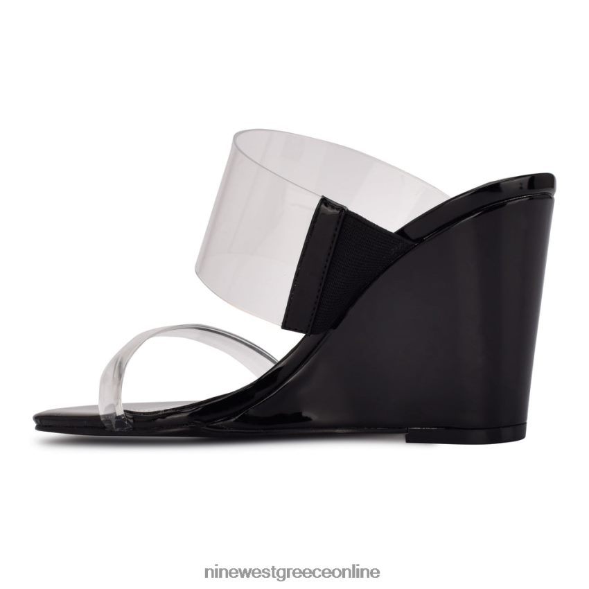 Nine West σανδάλια nats wedge καθαρό/μαύρο 48BFPH1914