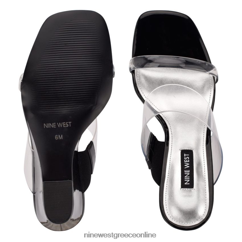 Nine West σανδάλια nats wedge καθαρό/μαύρο 48BFPH1914