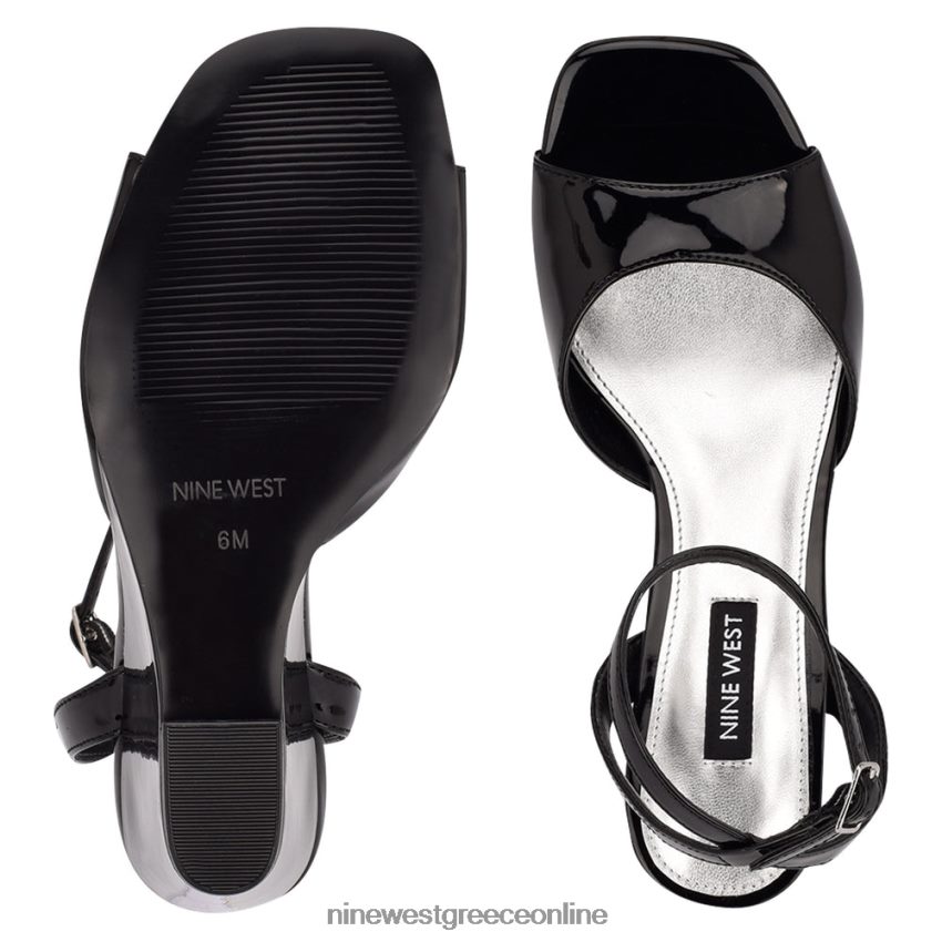 Nine West nevr λουράκι στον αστράγαλο wedge σανδάλια μαύρος 48BFPH789