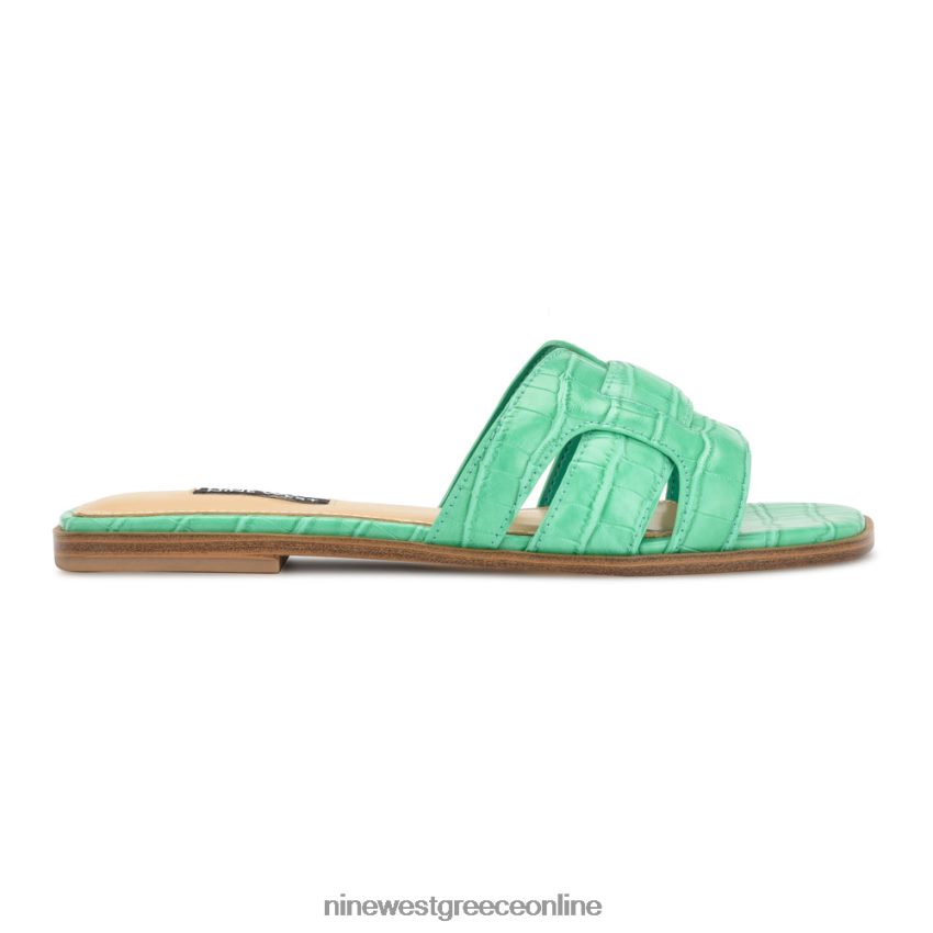 Nine West γερμανικά flat slide σανδάλια πράσινο κρόκο 48BFPH31 - Κάντε κλικ στην εικόνα για κλείσιμο