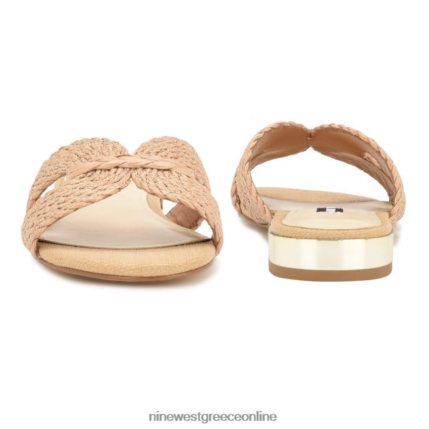 Nine West irenie flat slide σανδάλια ελαφρύ φυσικό 48BFPH62