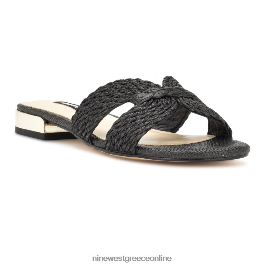 Nine West irenie flat slide σανδάλια μαύρος 48BFPH64