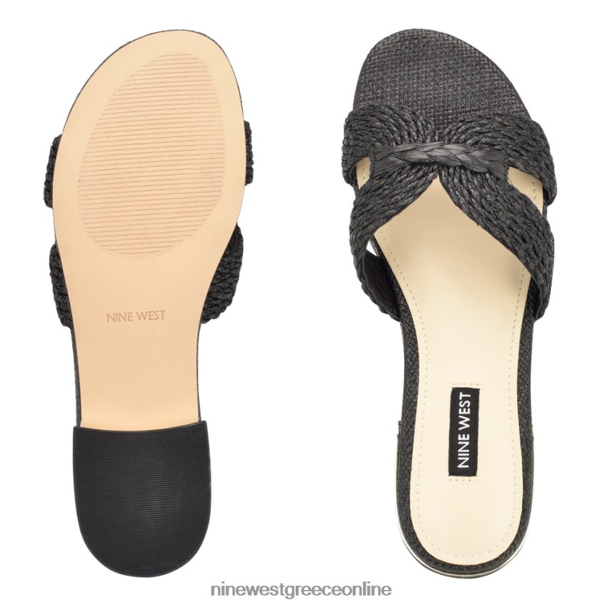 Nine West irenie flat slide σανδάλια μαύρος 48BFPH64