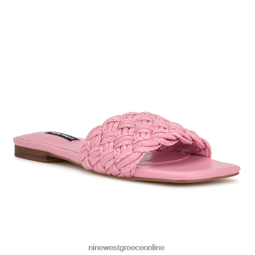 Nine West σανδάλια maci flat slide ροζ 48BFPH5