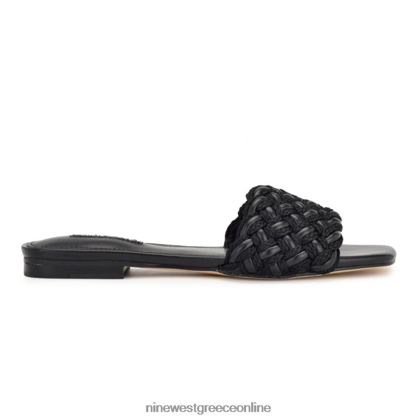 Nine West σανδάλια maci flat slide μαύρος 48BFPH8