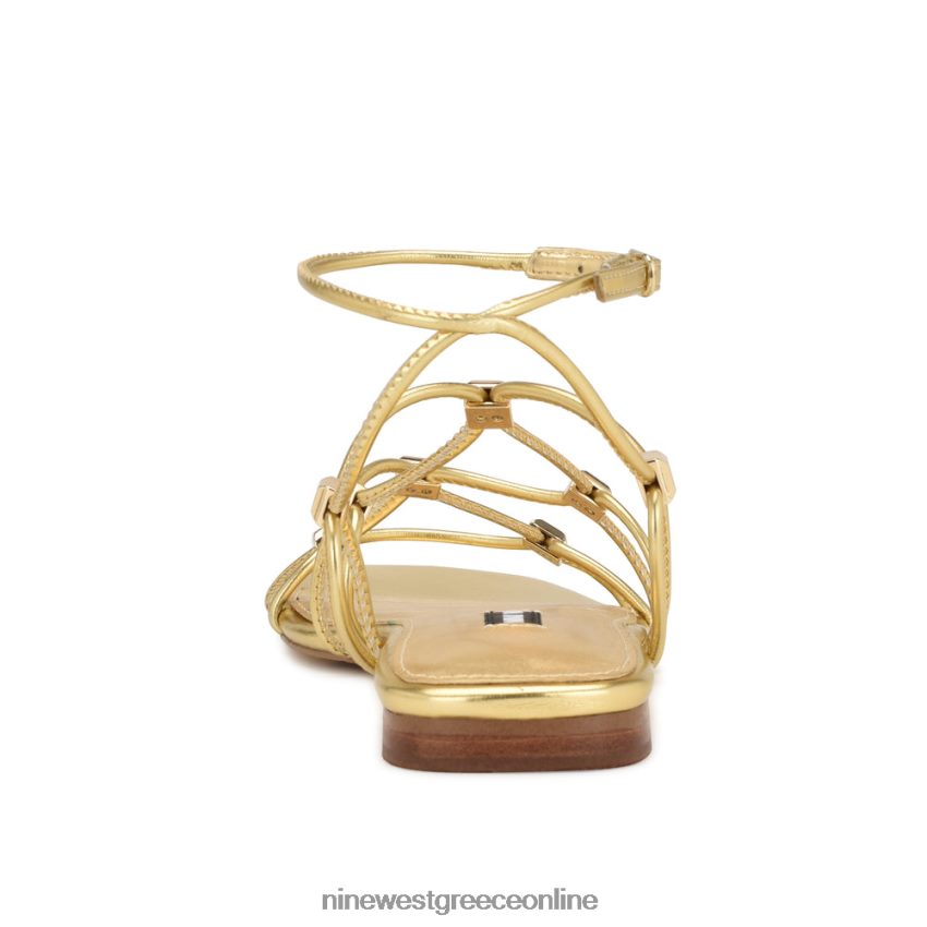 Nine West majah strappy flat σανδάλια χρυσός 48BFPH17