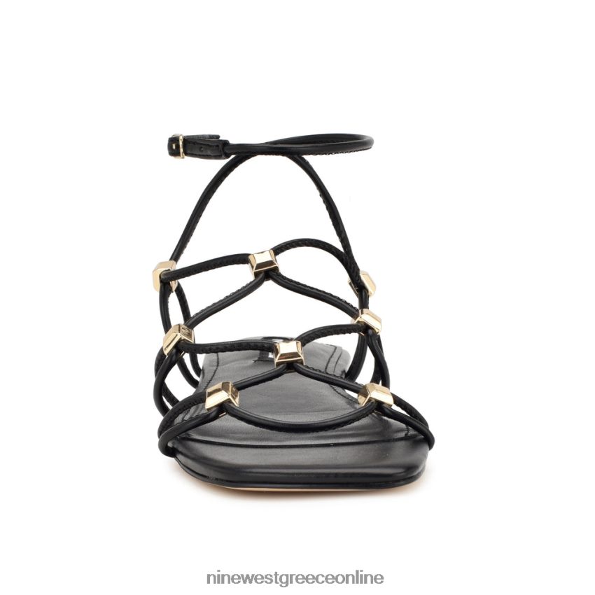 Nine West majah strappy flat σανδάλια μαύρος 48BFPH18