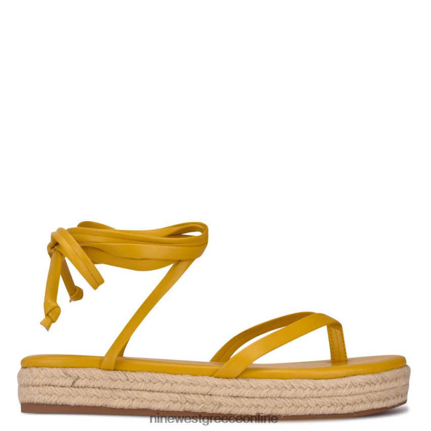 Nine West επίπεδα σανδάλια monee ankle wrap κίτρινος 48BFPH95