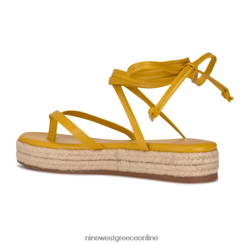 Nine West επίπεδα σανδάλια monee ankle wrap κίτρινος 48BFPH95