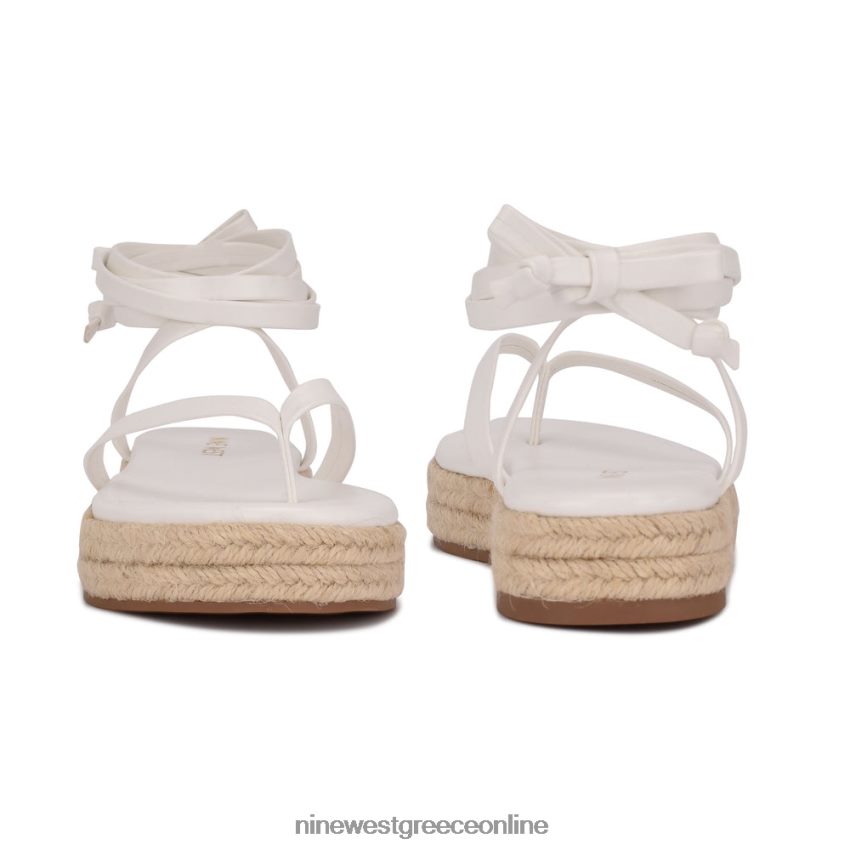 Nine West επίπεδα σανδάλια monee ankle wrap άσπρο 48BFPH96