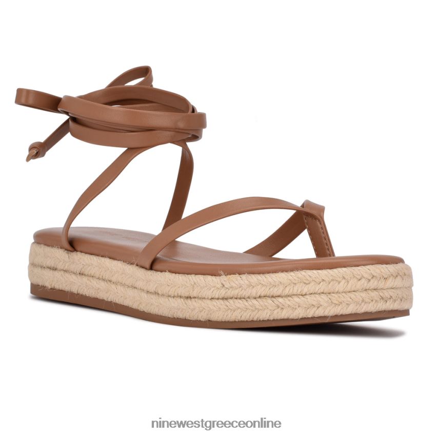 Nine West επίπεδα σανδάλια monee ankle wrap φυσικός 48BFPH98