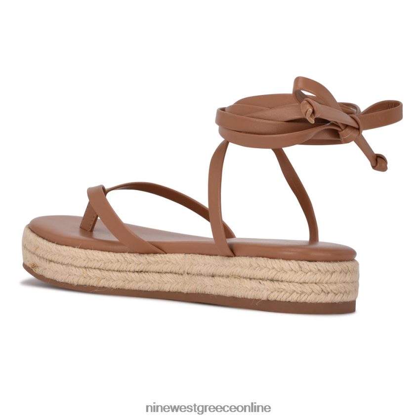 Nine West επίπεδα σανδάλια monee ankle wrap φυσικός 48BFPH98