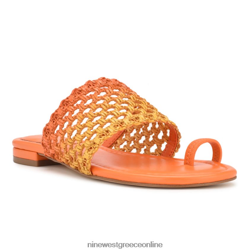 Nine West nolah flat slide σανδάλια πορτοκαλί κίτρινο ombre 48BFPH33