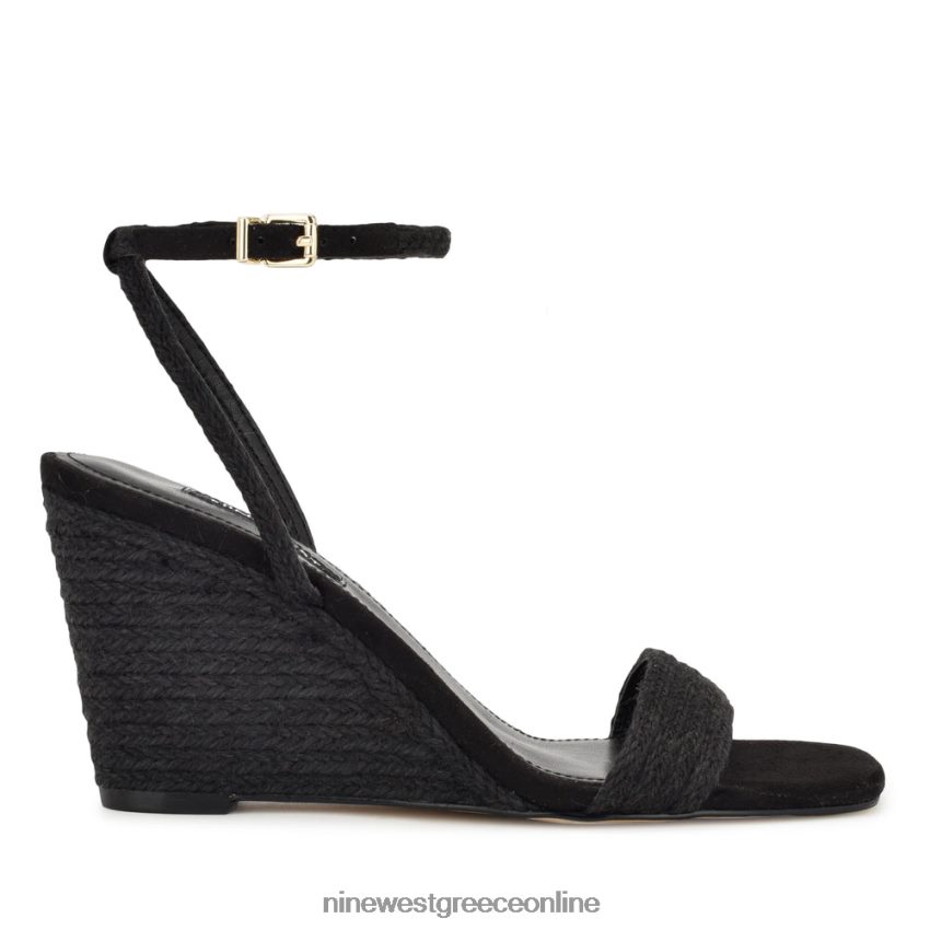 Nine West σανδάλια nile wedge μαύρο υφαντό 48BFPH830