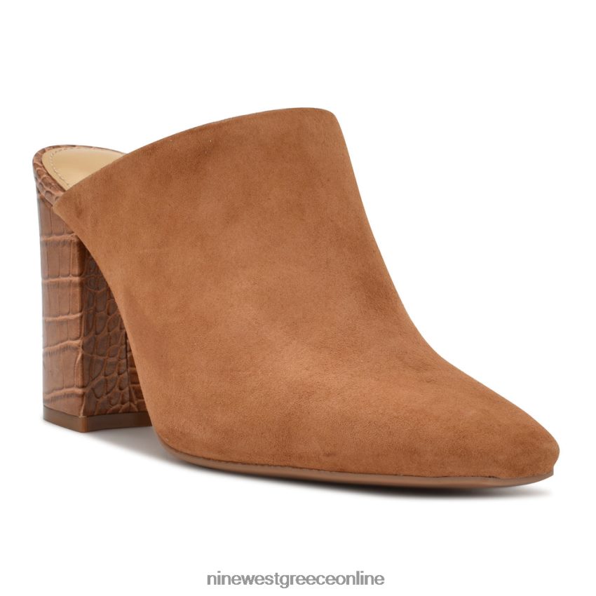 Nine West αριάνο τακούνια clog mules κονιάκ σουέτ/κροκό 48BFPH694