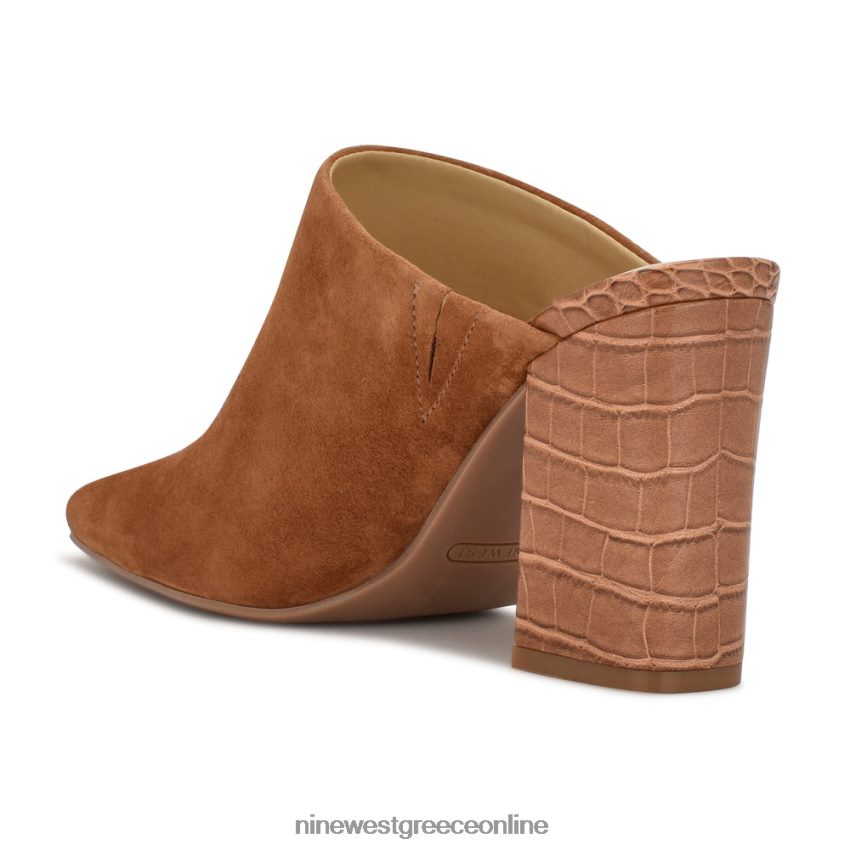 Nine West αριάνο τακούνια clog mules κονιάκ σουέτ/κροκό 48BFPH694