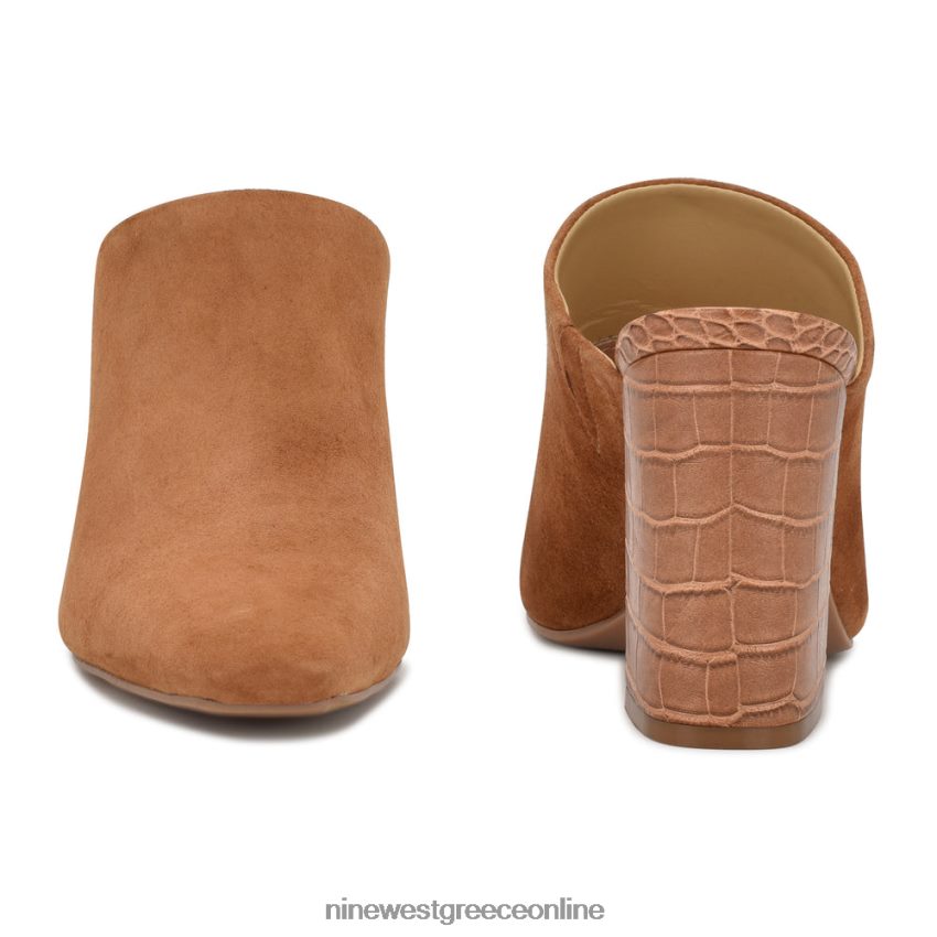 Nine West αριάνο τακούνια clog mules κονιάκ σουέτ/κροκό 48BFPH694