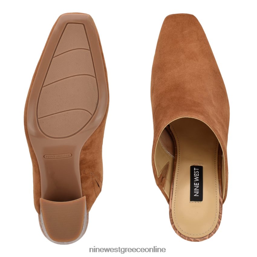 Nine West αριάνο τακούνια clog mules κονιάκ σουέτ/κροκό 48BFPH694