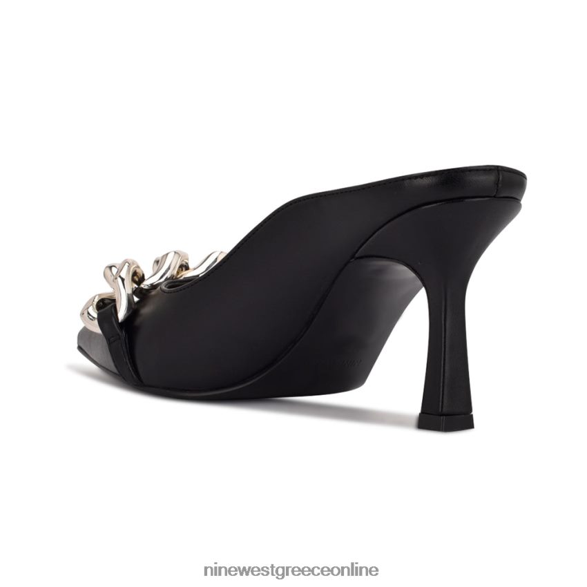 Nine West sauci heel mules μαύρο δέρμα 48BFPH2231