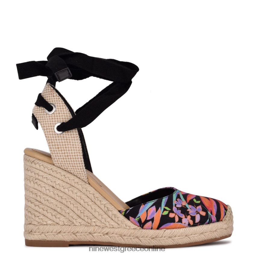 Nine West φίλος αστράγαλος wrap εσπαντρίγγια wedge σανδάλια μαύρο τροπικό 48BFPH844 - Κάντε κλικ στην εικόνα για κλείσιμο