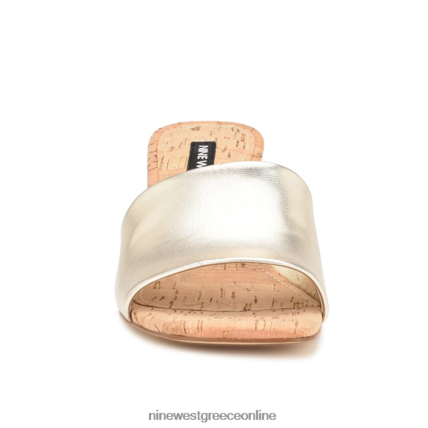 Nine West σανδάλια kerina wedge slide πλατίνο 48BFPH656