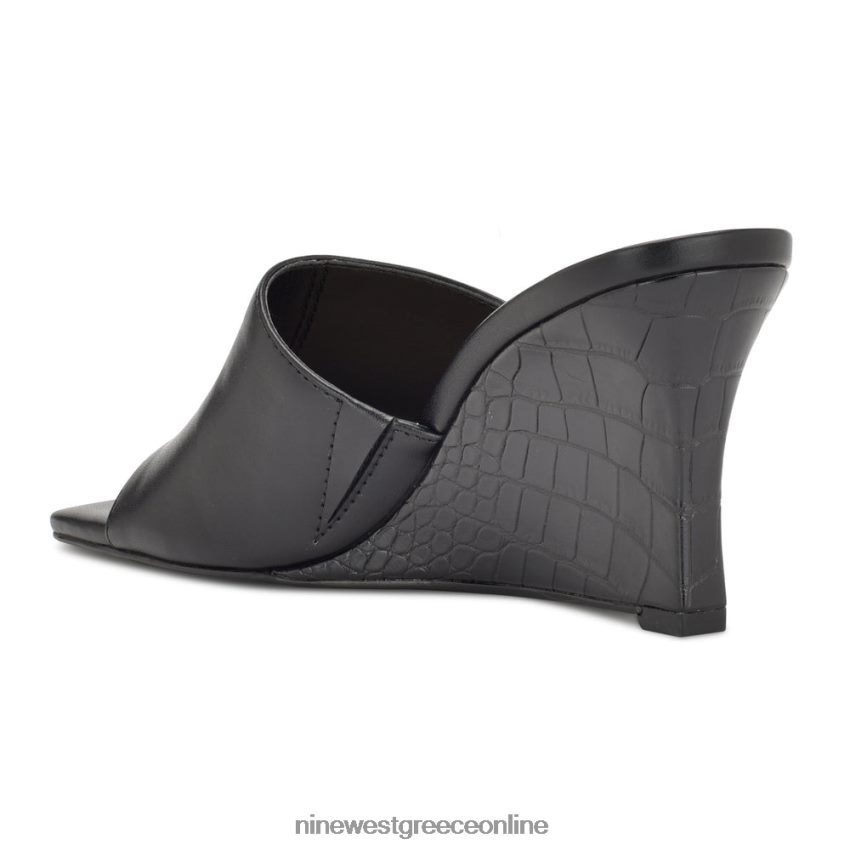 Nine West σανδάλια slide rovah wedge μαύρος 48BFPH683