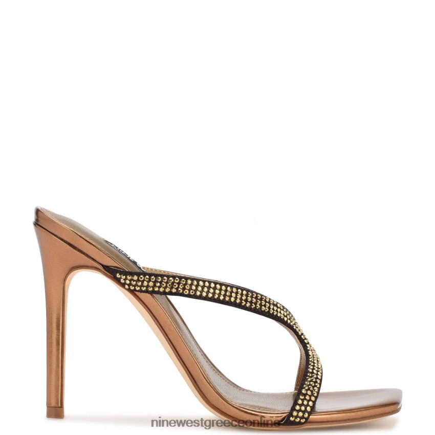 Nine West πέδιλα slide με twist τακούνι σκούρο χρυσό 48BFPH1795 - Κάντε κλικ στην εικόνα για κλείσιμο