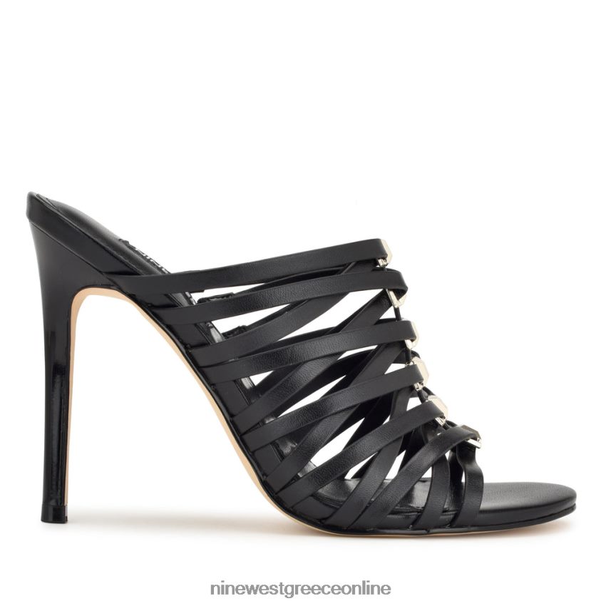 Nine West σανδάλια διαφανειών με τακούνι μαύρος 48BFPH152