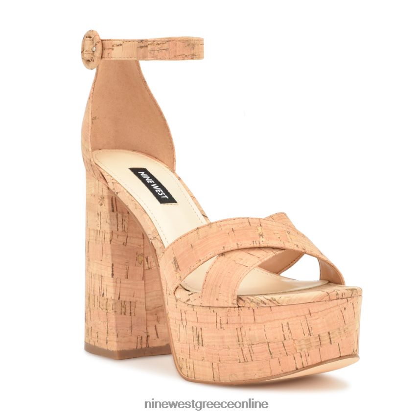 Nine West σανδάλια πλατφόρμα Wilie φυσικός φελλός 48BFPH308