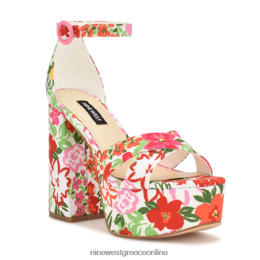 Nine West σανδάλια πλατφόρμα Wilie λευκό multi floral 48BFPH305