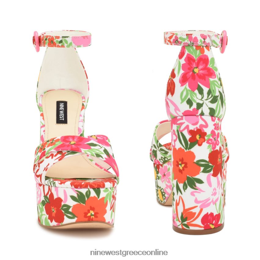 Nine West σανδάλια πλατφόρμα Wilie λευκό multi floral 48BFPH305